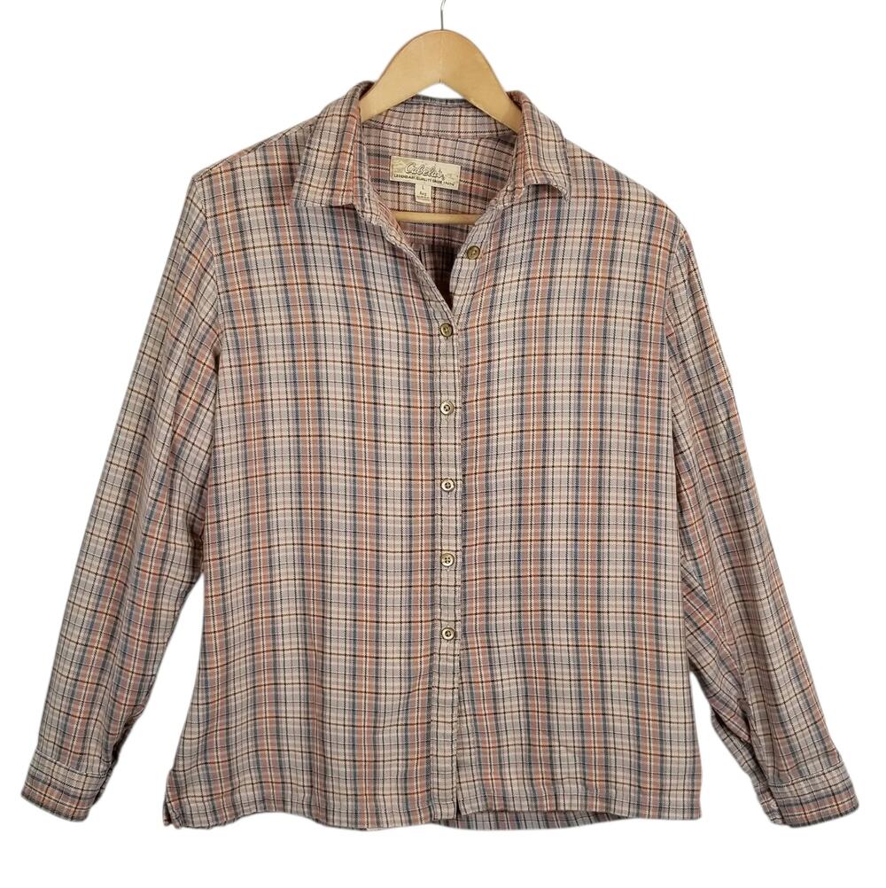 Cabela's Women's Cotton Plaid Button Up Shirt Size Large